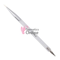 Pensula de unghii Mollylac cu 2 capete pt pictura unghii nr 00 si instrument punctie, model 397447